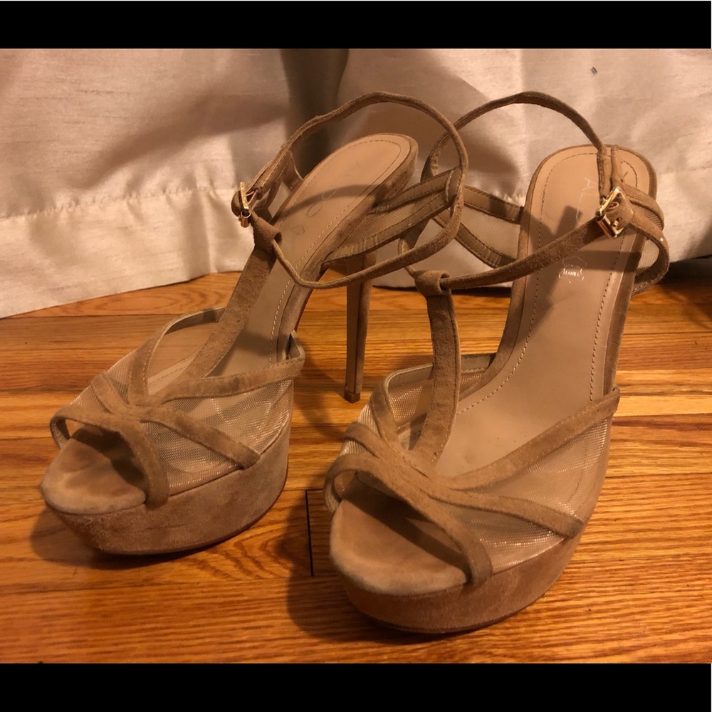 Nude Suede Stiletto Heels